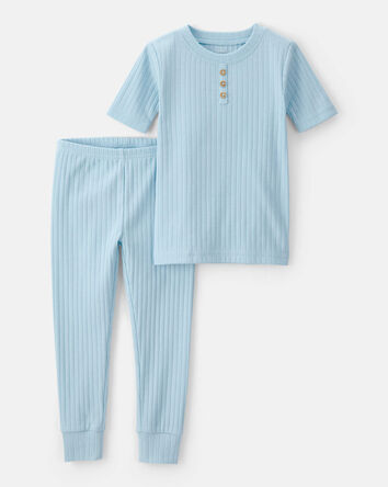 Baby Boy Rib Snug Fit 2-Piece Pajama Set - Blue, 