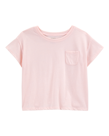 Kid Solid Short-Sleeve Fashion Top - Pink, 