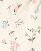 Baby Floral Pull-On French Terry Shorts - Ivory, image 3 of 4 slides