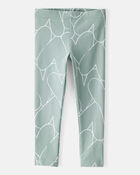 Toddler Girl Cotton Heart Stretch Leggings - Green, image 1 of 4 slides
