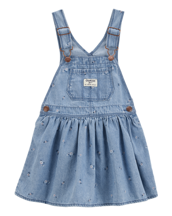 Baby Girl Floral Knit Jumper Dress - Blue, 