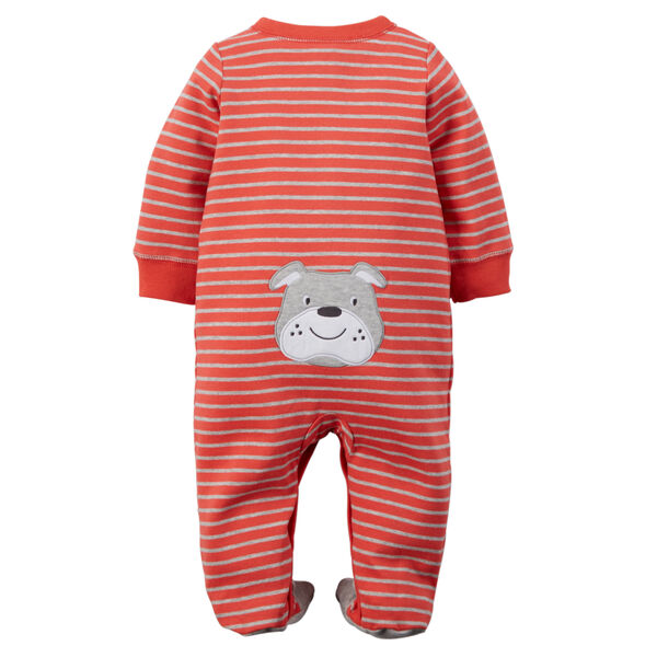 Cotton Snap-Up Sleep & Play, Red, hi-res