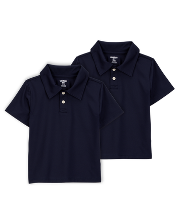 Toddler 2-Pack Active Uniform Polo Shirts in Moisture Wicking BeCool™ Fabric - Navy, 