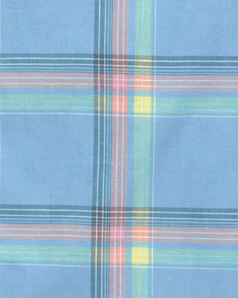 Kid Plaid Button-Front Short Sleeve Shirt, image 2 of 3 slides