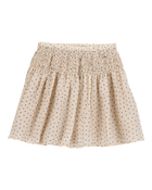 Kid Polka Dot Chiffon Skirt - Tan, image 1 of 3 slides