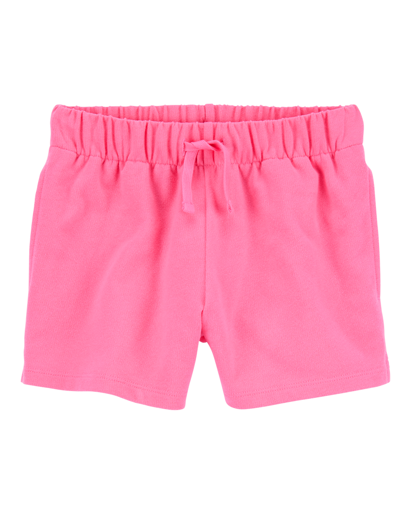 Kid Pull-On French Terry Shorts - Pink, image 1 of 4 slides