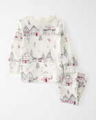 Baby Organic Cotton Pajamas Set in Winter Village, image 1 of 5 slides