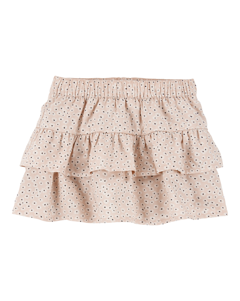 Baby Floral Pull-On Ruffle Skort - Tan, image 1 of 5 slides