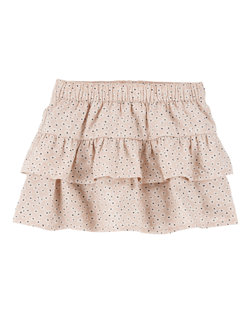 Baby Floral Pull-On Ruffle Skort - Tan, 