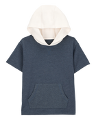 Kid Hooded French Terry Short-Sleeve Tee - Grey, image 1 of 3 slides