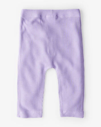 Baby Girl Paint Print PurelySoft Pull-On Pants - White/Purple, 