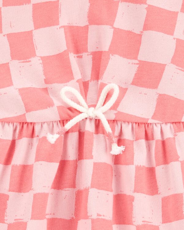 Pink Baby Checkered Jersey Dress