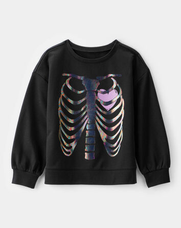 Kid Metallic Skeleton Long-Sleeve Graphic Tee - Black, 
