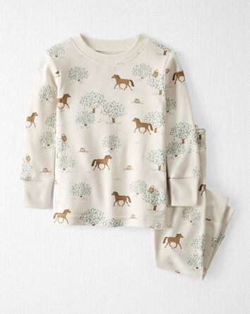Baby Organic Cotton Pajamas Set in Wild Horses, 
