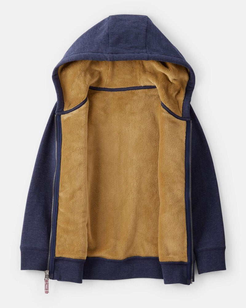 Boys Long-Sleeve Hooded Zip-Up Jacket - Navy, image 2 of 4 slides