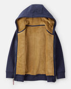Boys Long-Sleeve Hooded Zip-Up Jacket - Navy, image 2 of 4 slides