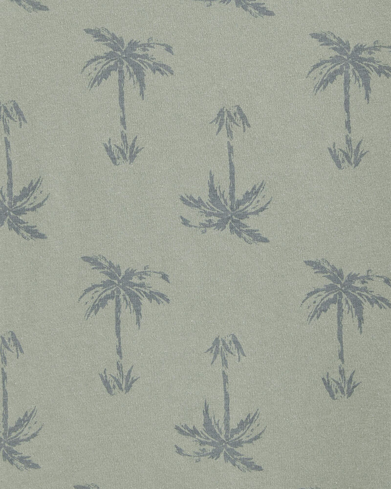 Boys Palm Tree Print Tee - Green, image 2 of 3 slides