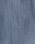 Baby Organic Cotton Gauze Shortalls in Blue, image 4 of 5 slides