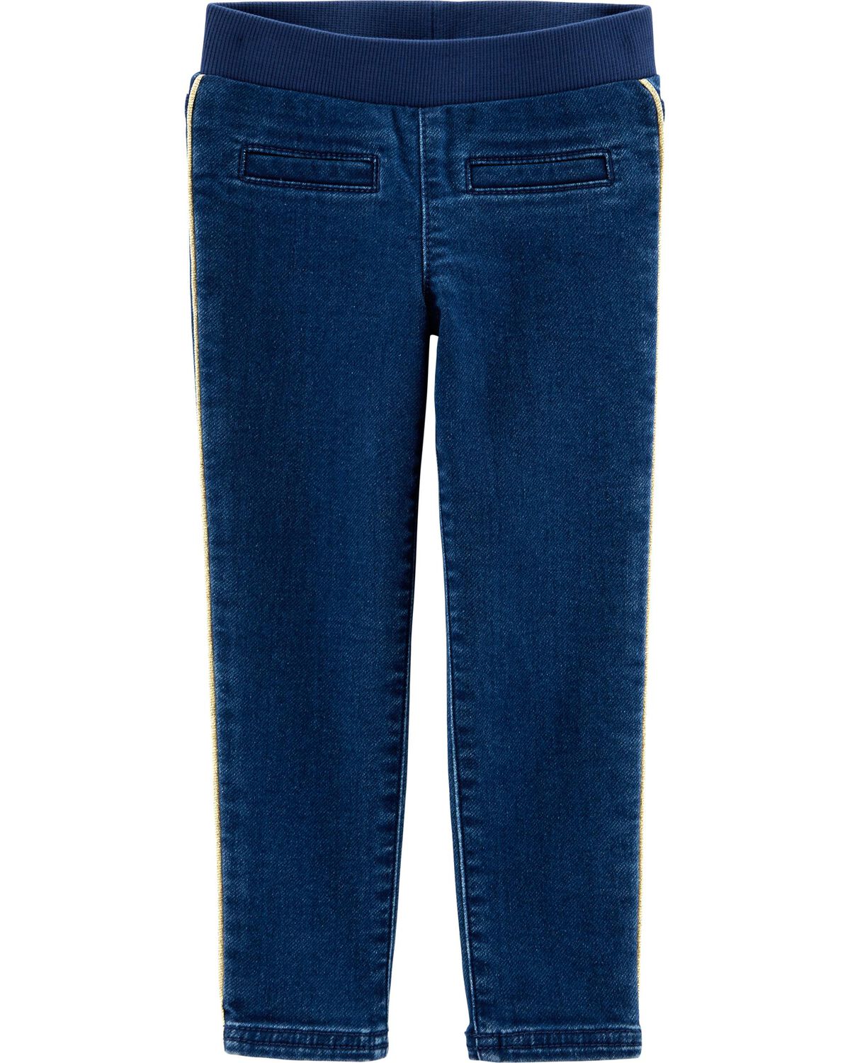 Blue PullOn Skinny Stretch Knit Denim Pants