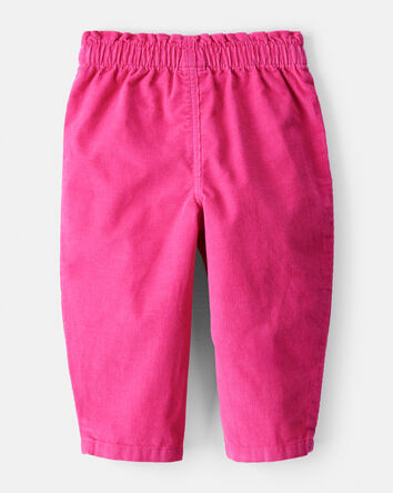 Baby Girl Heart Pocket Barrel Pants - Pink, 