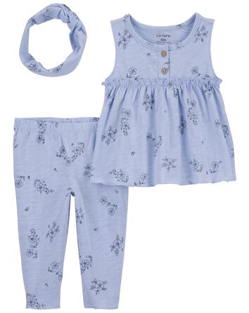 Baby 3-Piece Floral Little Outfit Set, 