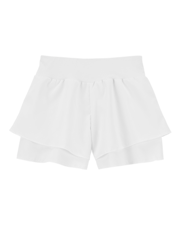 Kid Flowy Layered Flip Short - White, 
