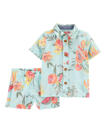 Baby 2-Piece Floral Short-Sleeve Set, 