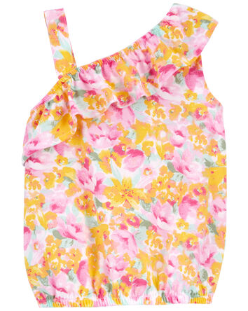 Baby 
Floral Print Asymmetrical Top
, 