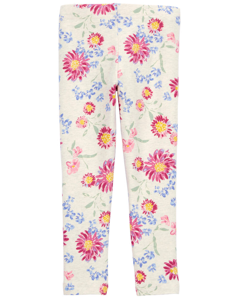 Toddler Sunflower Print Stretch Leggings, image 2 of 4 slides