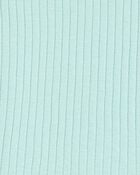 Kid Solid Ribbed Cotton Blend 2-Piece Pajamas - Teal, image 2 of 3 slides