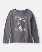 Girls Wildflower Long-Sleeve Graphic Tee - Grey, image 1 of 3 slides