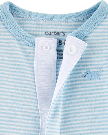 Baby Preemie Striped Cotton Sleeper Gown, 
