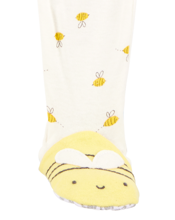 Baby Girl Bee Snug Fit Cotton Footie 1-Piece Pajamas, 