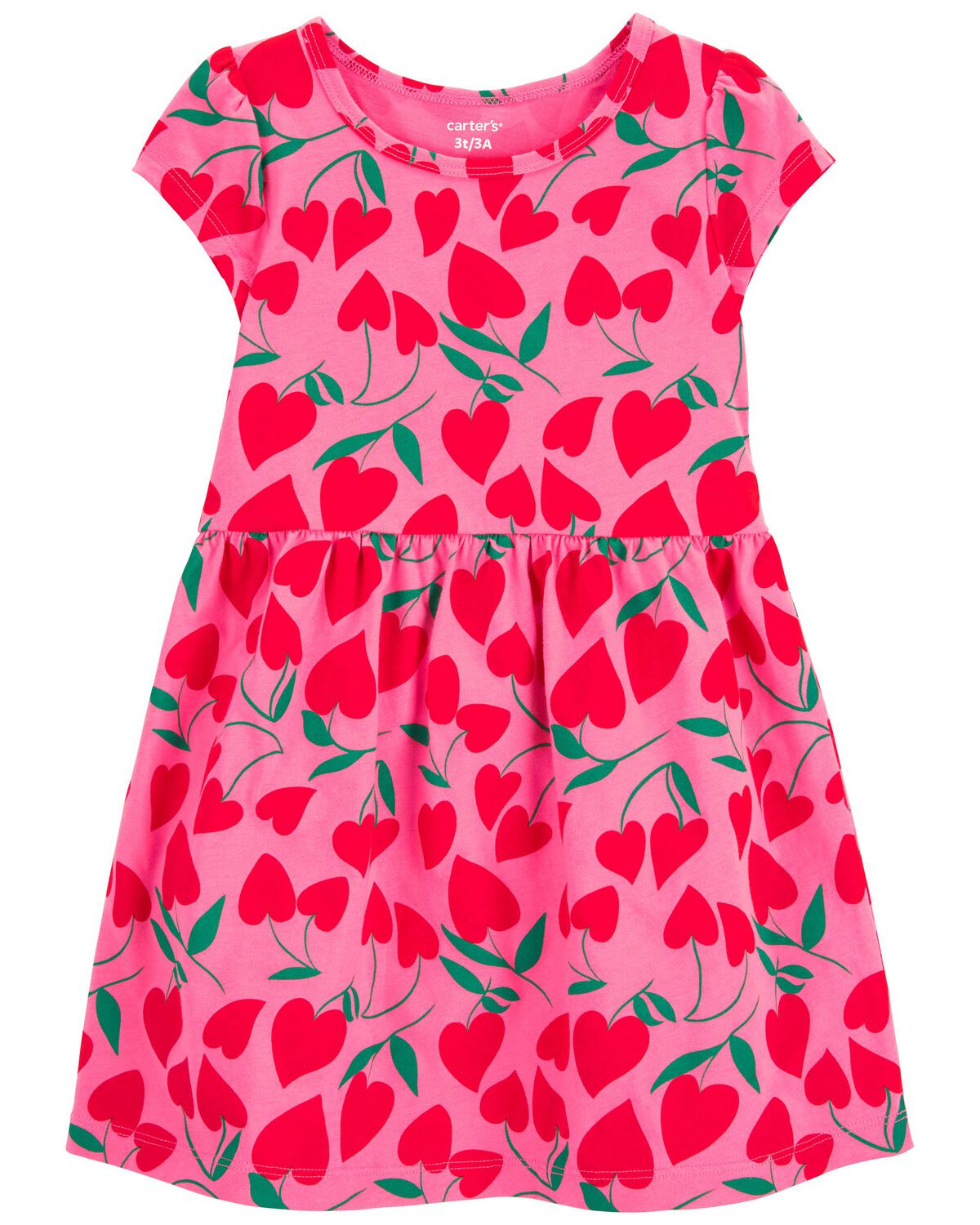 Pink Toddler Cherry Jersey Dress