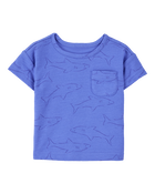 Baby Shark Pocket Tee - Blue, image 1 of 3 slides