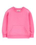 Baby Quilted Heart Cotton Blend Pullover - Pink, image 1 of 4 slides