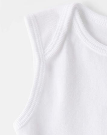 Baby 5-Pack Sleeveless Bodysuits - White