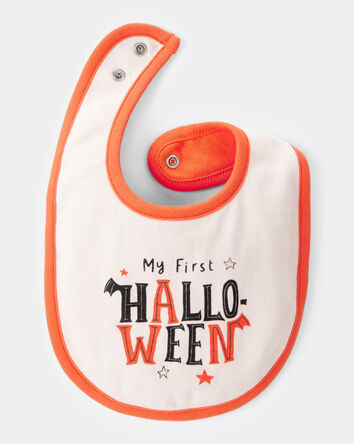 Baby My First Halloween Teething Bib - Orange/White, 