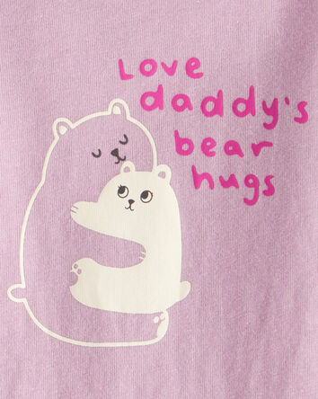 Baby Girl Bear Hugs Long-Sleeve Graphic Bodysuit - Pink, 