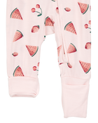 Baby Girl Fruit Print 2-Way Zip PurelySoft Convertible Foot Sleep & Play Pajamas - Pink, image 2 of 7 slides