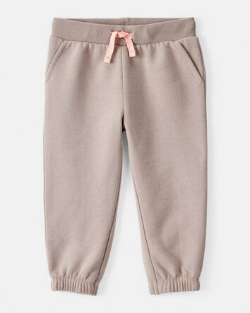 Baby Girl Cotton Joggers - Brown, 