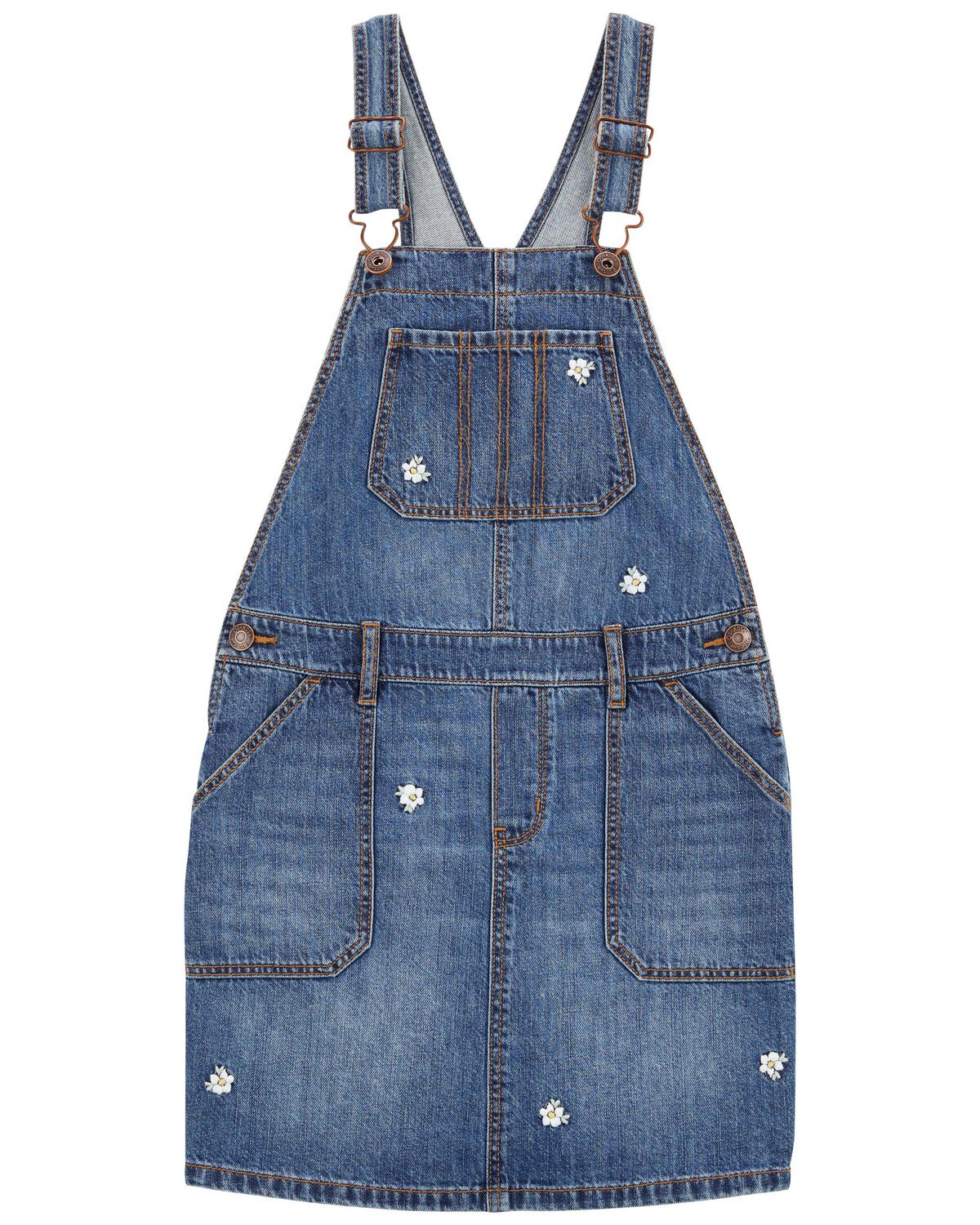 Denim Kid Embroidered Daisy Print Skirtall