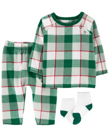 Baby 3-Piece Plaid Outfit Set, 