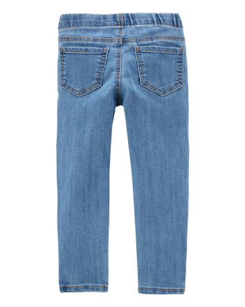 Baby Medium Wash Elastic-Waist Jeggings, 
