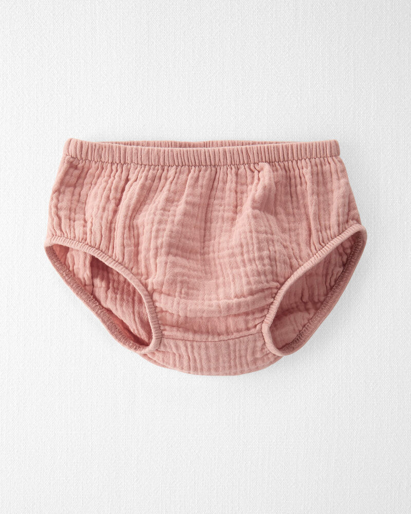 Baby Organic Cotton Gauze Dress in Pink, image 3 of 7 slides