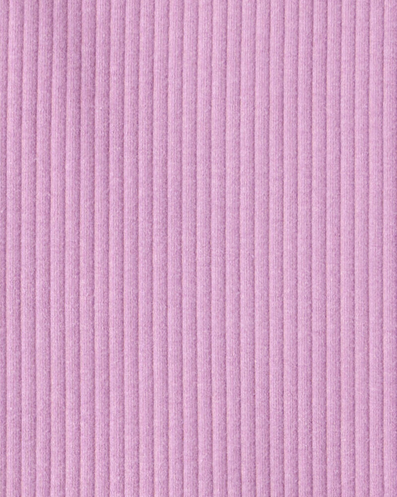 Kid 2-Piece Ribbed Long-Sleeve Tee & Flare Pant Set - Purple, image 2 of 3 slides