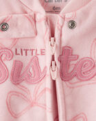 Baby Girl Bow Print Loose Fit Long-Sleeve Sleep & Play - Pink, image 3 of 4 slides