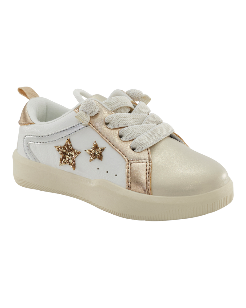 Toddler Metallic Star Sneakers - Gold, image 1 of 7 slides