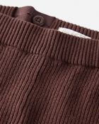 Toddler Organic Cotton Sweater Knit Rib Leggings in Deep Burgundy, image 3 of 5 slides