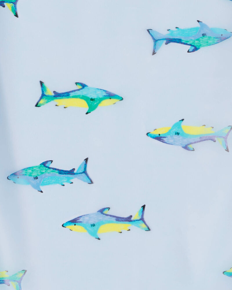 Toddler Shark Translucent Rain Jacket - Blue, image 3 of 3 slides